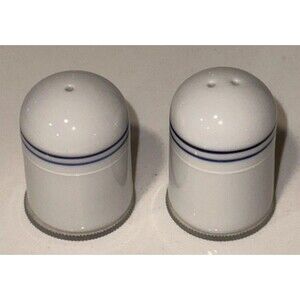 Northwest Airlines NWA 1st Class Bullet Striped Salt & Pepper Shakers Set Lot